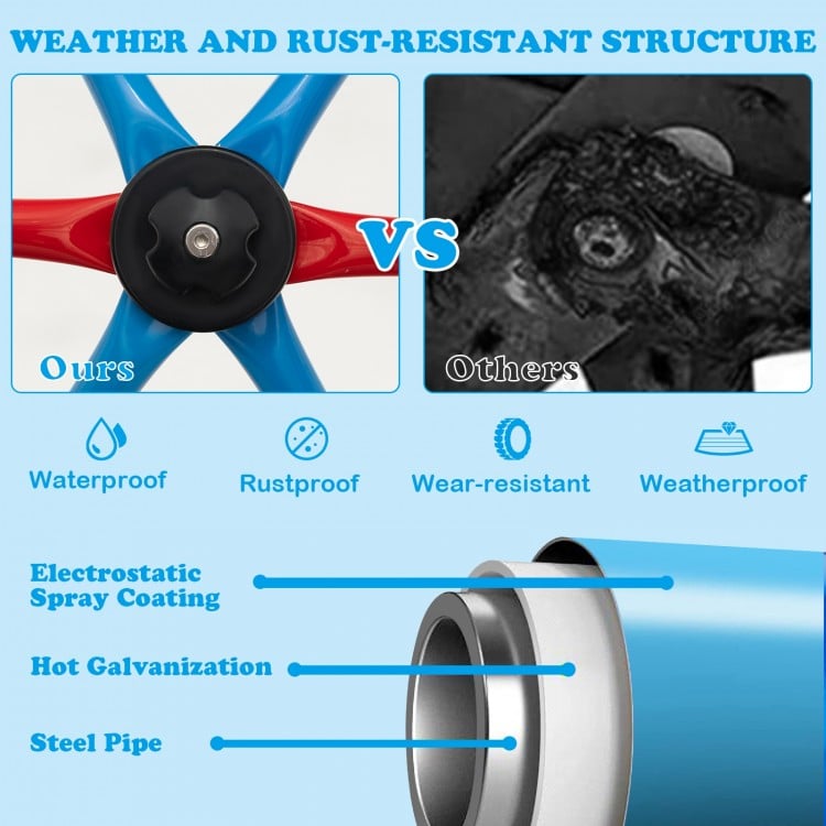 10 Feet Dome Climber with Swing and 800 Lbs Load Capacity