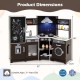 Corner Wooden Play Kitchen with Lights and Sounds Large Pretend Play Kitchen Set