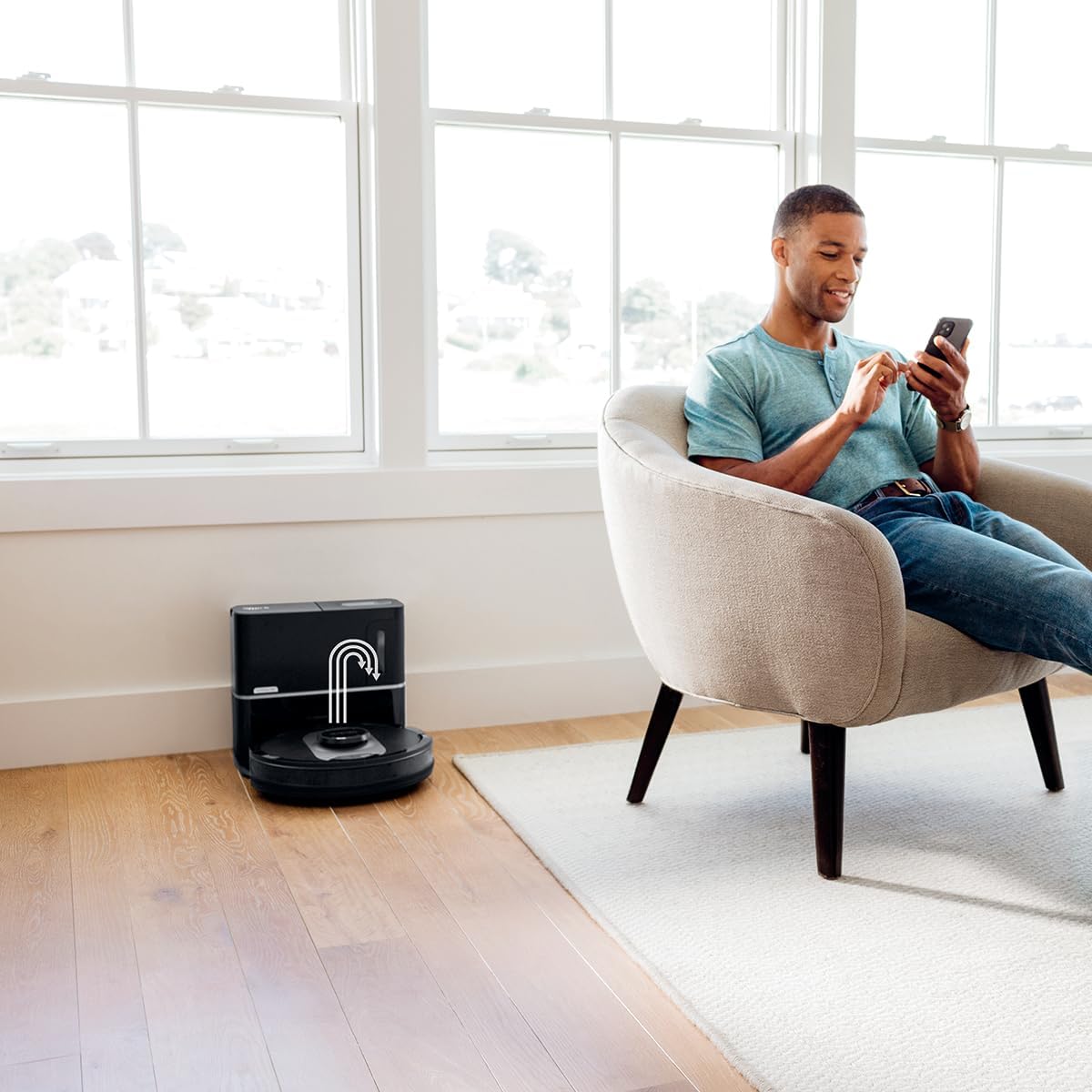 Shark UR2500SR Robot Vacuum, LiDAR Navigation, Self-Empty Base, Alexa Compatible, Black/Silver, 120-Min Battery