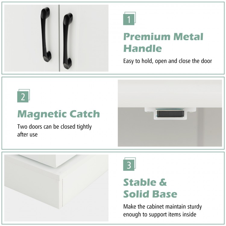 Freestanding Buffet Cupboards Sideboard with 2 Doors and Anti-Tipping Devices