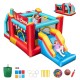 5-in-1 Ice Cream Inflatable Bounce House with Ball Pit and Slide without Blower