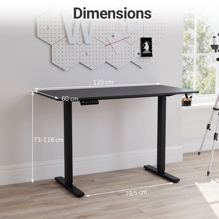 48 Inch x 24 Inch Ergonomic Electric Standing Desk with 3 Memory Settings for Home Office