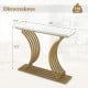 39-Inch Gold Entryway Table Modern Console Table with Faux Marble Tabletop