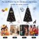 6/7/8 Feet Black Artificial Halloween Christmas Tree with PVC Branch Tips and 210/320/450 Cool White LED Lights