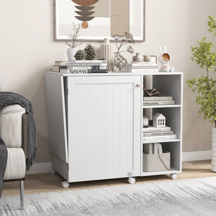 Multifunctional Folding Sewing Machine Craft Station with Storage Shelves