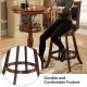 24/29 Inch Wooden Upholstered Swivel Counter Height Stool  Dining Chair