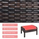 5 Pieces Patio Rattan Sofa Ottoman Furniture Set with Cushions