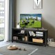 4-Cubby TV Stand for TV's up to 65 Inch with 3-Position Height Adjustable Shelf