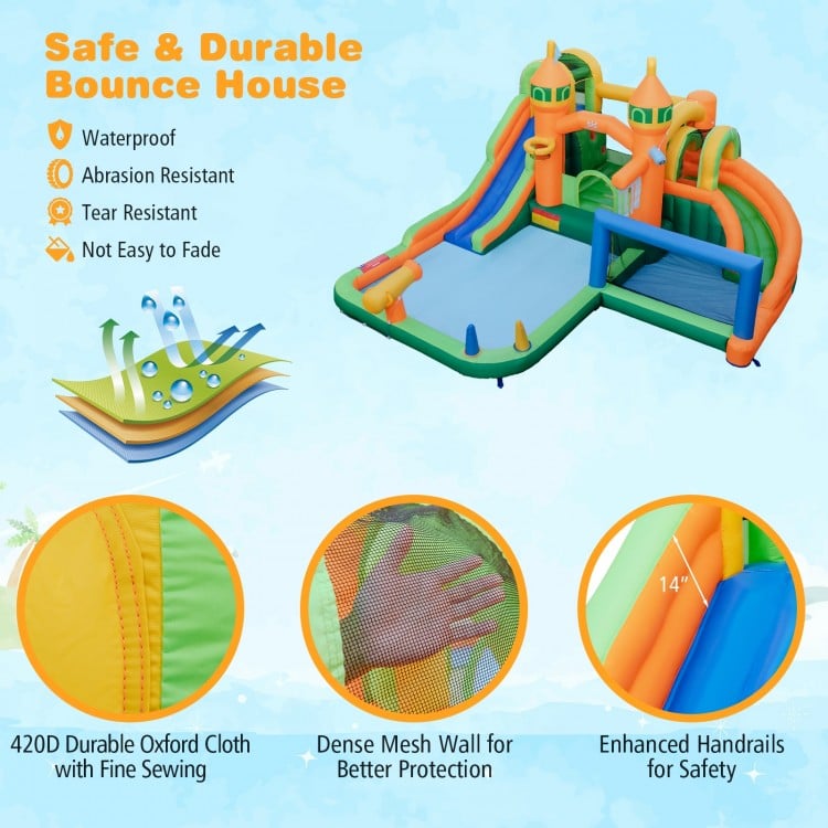 Kids Inflatable Water Slide for Yard Lawn with 735W Blower