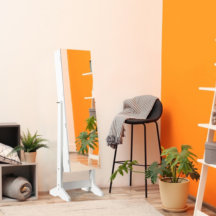 Standing Jewelry Armoire Cabinet with Full Length Mirror