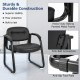 Waiting Room Chair Set of 2 Reception Chairs with Sled Base and Padded Arm Rest