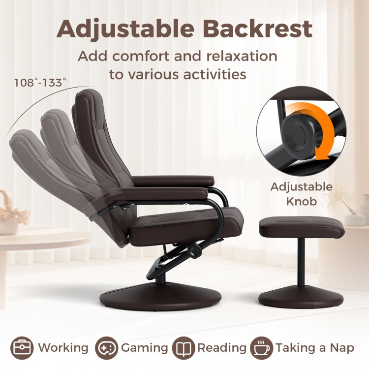 360° Swivel Recliner Chair with Ottoman