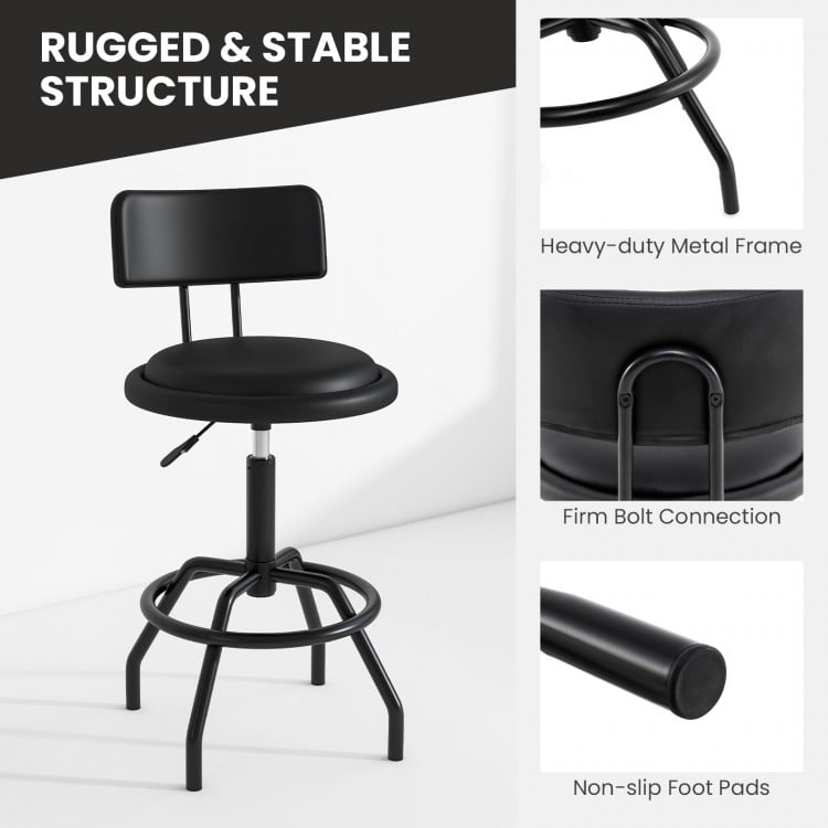 Set of 1/2 360° Swivel Counter Height Barstool with Padded Seat and Back