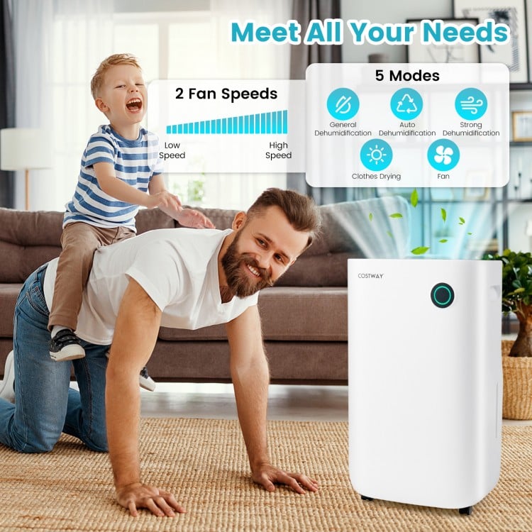 4500 Sq. Ft Dehumidifier with 5 Modes and 3-Color Indicator Light