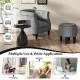 Modern Accent Chair with Ottoman Armchair Barrel Sofa Chair and Footrest