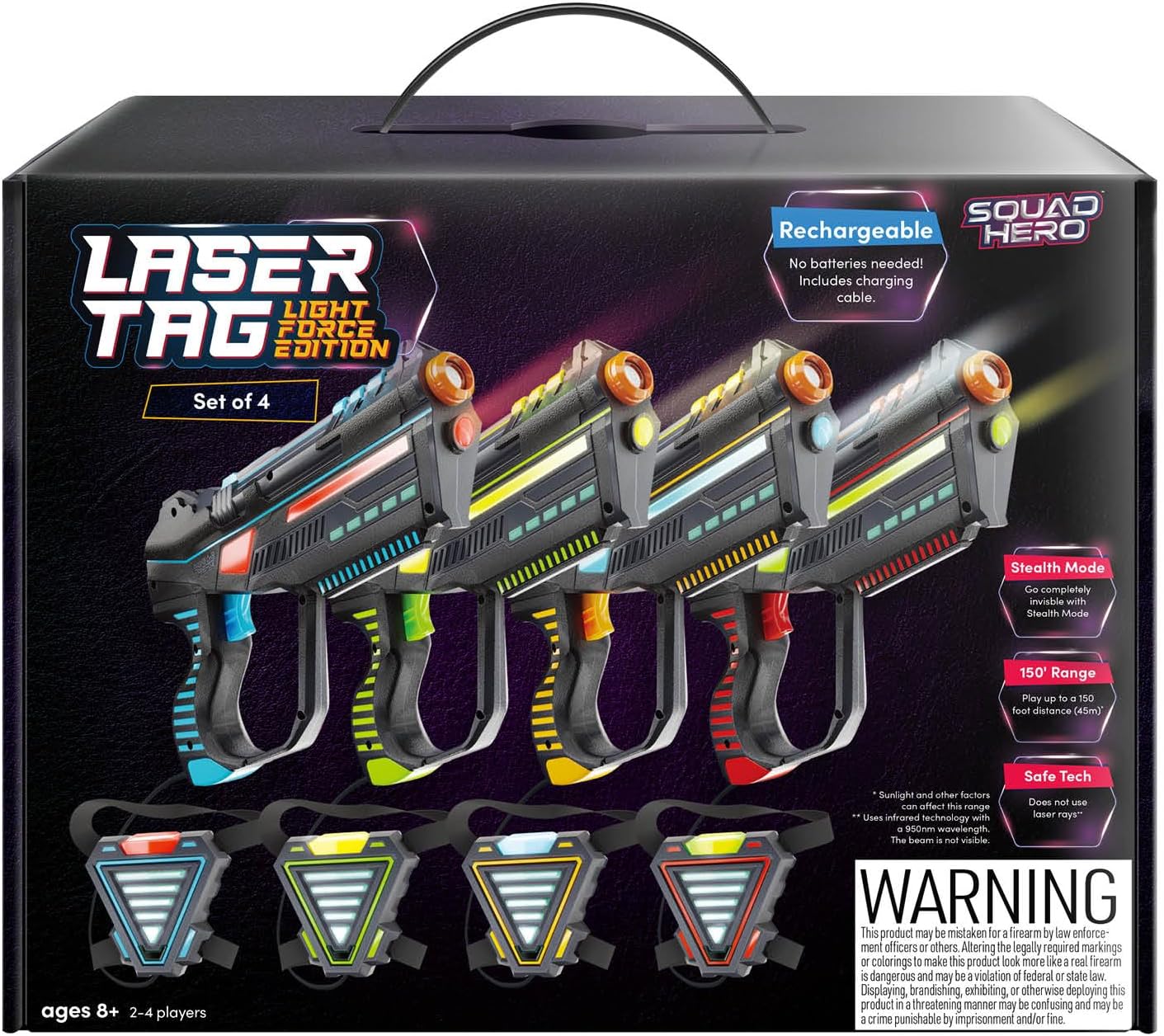 Rechargeable Laser Tag Set for Kids, Teens & Adults, with Gun & Vest Sensors - Fun Ideas for Age 8+ Year Old Cool Toys - Teen Boy Games - Outdoor Teenage Group Activities for Boys & Girls - Kids Gifts