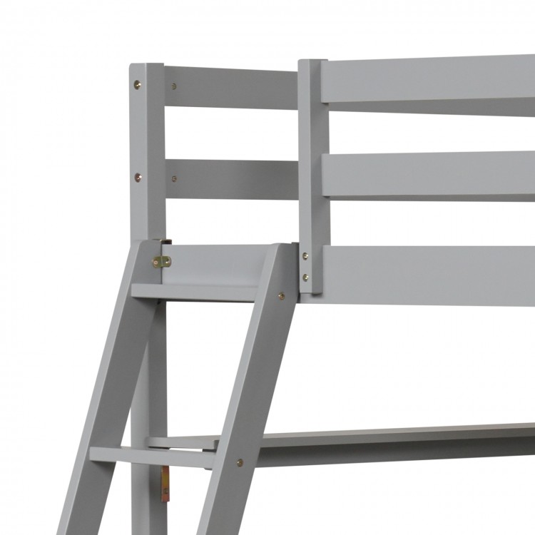 Twin Size Loft Bed with Desk and Bookshelves for Kids and Teens