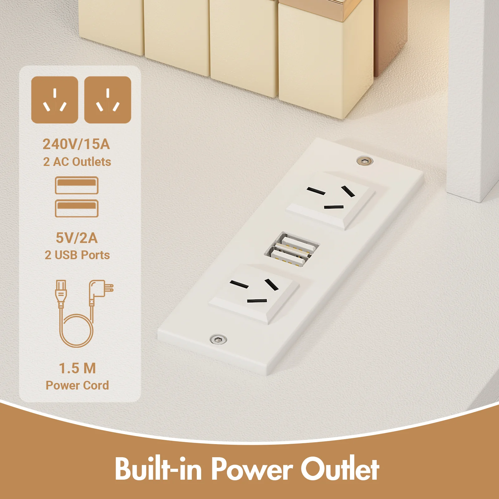 Dressing Table Stool Set with Glass Drawer