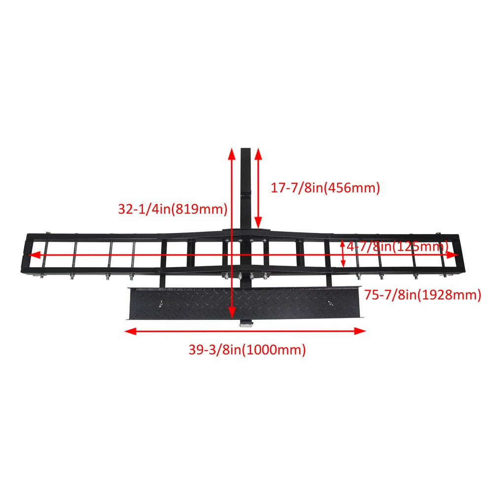KOJEM Heavy Duty 500 Lbs Motorcycle Dirt Bike Scooter Carrier Hitch Rack for 2′′ Receiver