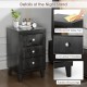 Modern Nightstand with 3 Drawers for Bedroom Living Room