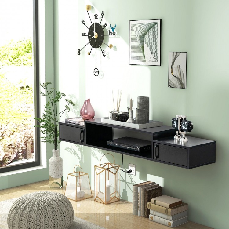 55 Inch Floating TV Stand with Power Outlet