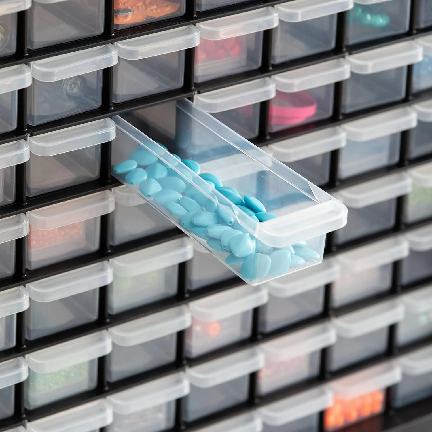 IRIS USA Screw Tool Organizer Small Parts Cabinet Chest, 44-Drawer Hardware Electronics Nuts Bolts Storage Drawers Organization Toolbox Garage Craft Business Teacher Beads Scrapbook Art Hobby - Black