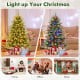 5/6/7 Feet Artificial Xmas Tree Hinged with 11 Lighting Modes and Remote Control