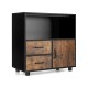 Industrial 2 Drawer File Cabinet with Middle Open Shelf