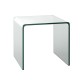 18 x 18 x 16 Inch Tempered Waterfall End Table with non-Slip Pad