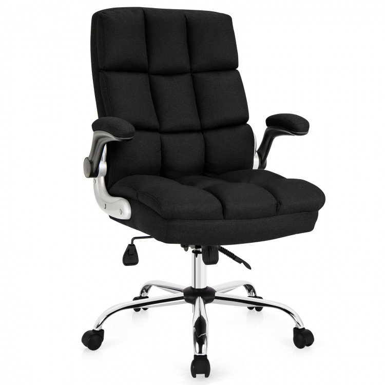 Office Furniture Set: 48 Inches x 36 Inches Mobile Whiteboard+Criss Cross Legged Chair+Linen Upholstered Executive Chair