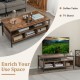 3-Tier Industrial Style Coffee Table with Storage and Heavy-duty Metal Frame