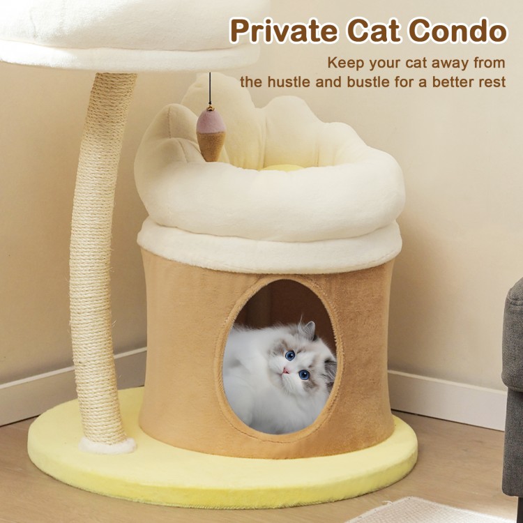 Cat Tree Small Cat Tower with 2 Removable and Washable Perches