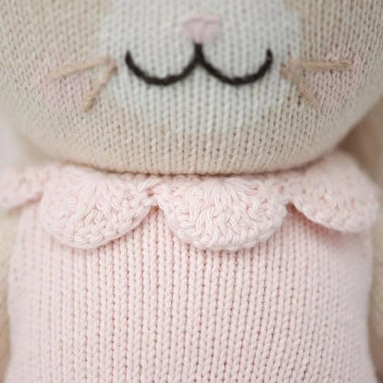 cuddle+kind Bunny Blush 13′′ Hand-Knit Doll – 100% Cotton, Fair Trade, Provides 10 Meals, Heirloom Quality