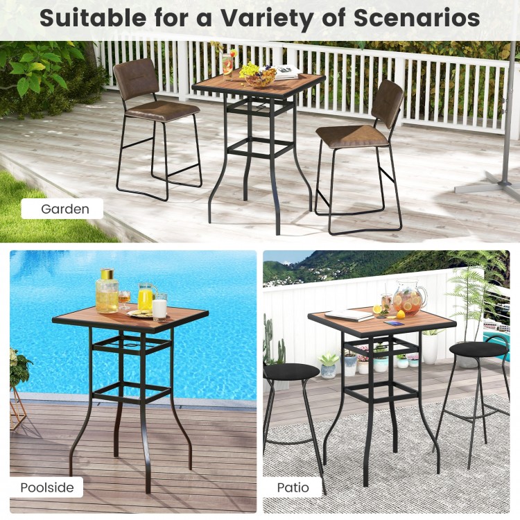 27.5 Inches Patio Bar Table for Garden Backyard Poolside