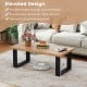47 inch Farmhouse Style Rustic Coffee Table with Thickened Tabletop and Natural Wood Texture