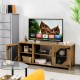 TV Stand for TVs up to 65-Inch with 2 Metal Mesh Doors and Ad
