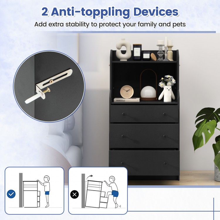 Modern Storage Dresser with Anti-toppling Device