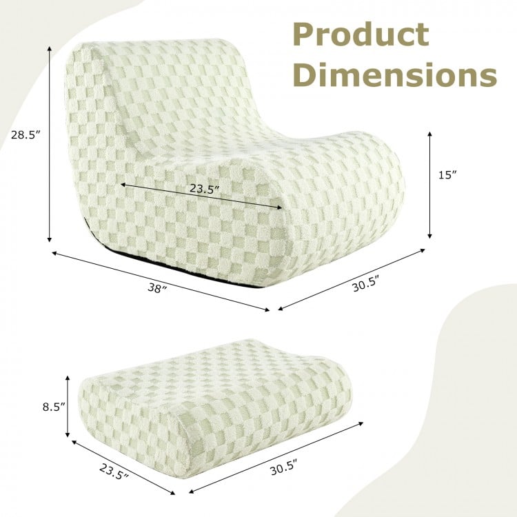 Bean Bag Chair with Ottoman and High Elasticity Sponge