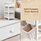 2 Pieces Bedroom Bedside End Table with Drawer Baskets