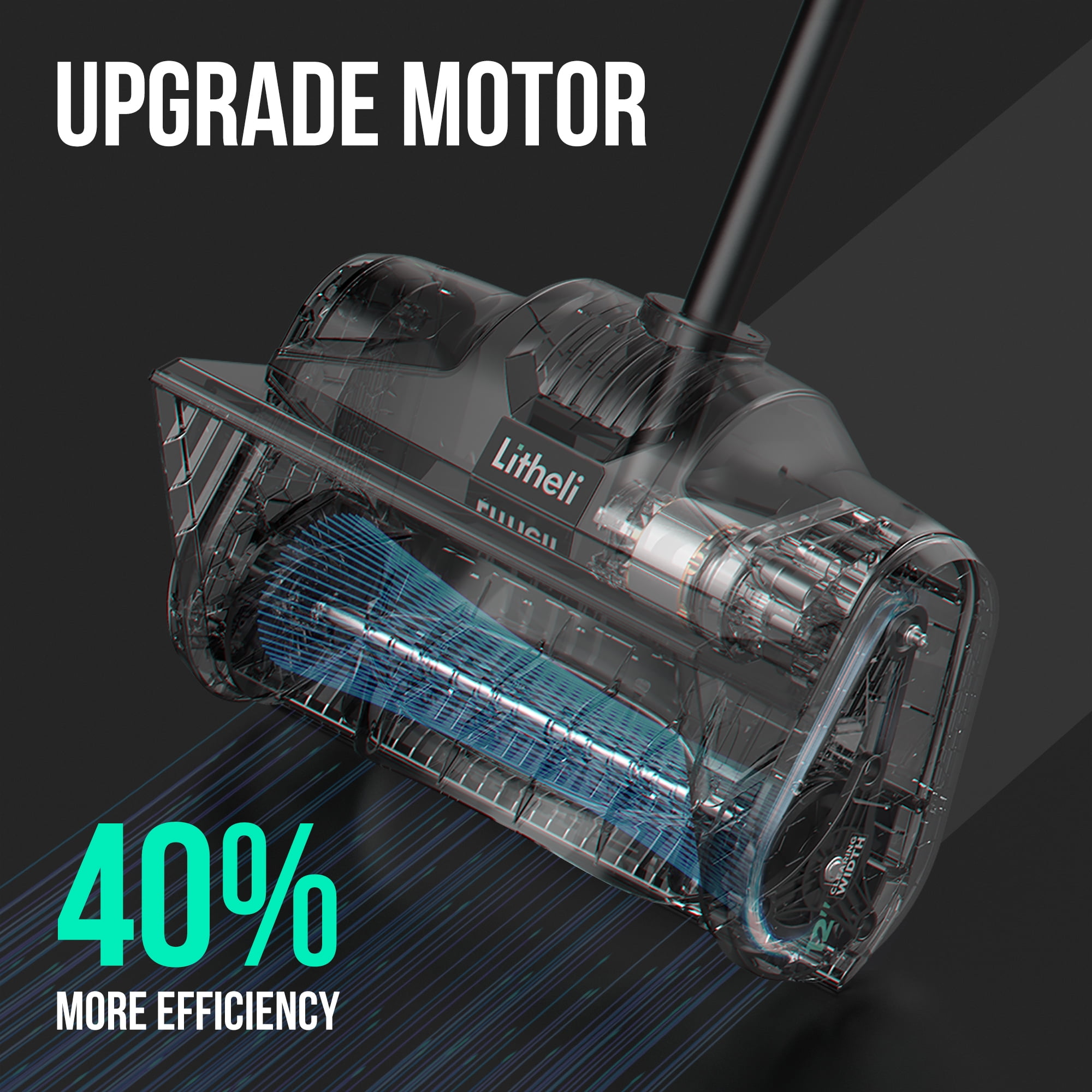 Litheli 20V Cordless Snow Shovel, 12-Inch Battery Snow Blower with 4.0Ah Li-ion Battery & Charger, Lightweight & Ergonomic Design