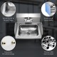 Stainless Steel Sink Wall Mount Hand Washing Sink with Faucet and Side Splash