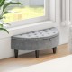 Half Moon Storage Bench with Rubber Wood Legs