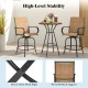 2 Pieces 360 Rotating Bar Stool Set with Armrests for Patio