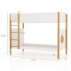 Twin Over Twin Bunk Bed with Integrated Ladder and Safety Guardrails