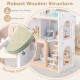 Wooden Dollhouse Kids DIY Pretend Playhouse with 33 PCS Furniture Accessories