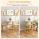 3 Pieces Gold Bar Table Set for 2 with 3-Tier Storage Shelves