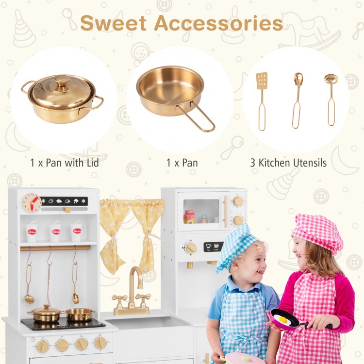 Pretend Play Kitchen for Kids with Coffee Maker