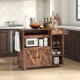 Rolling Kitchen Island Cart with Drop Leaf and Wine Rack