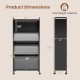 5-Tier Kitchen Pantry Storage Cabinet with Flip-Up Doors