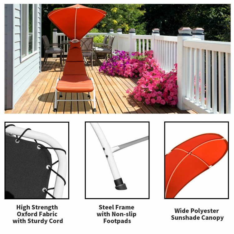 Patio Hammock Chaise Lounger Chair with Canopy